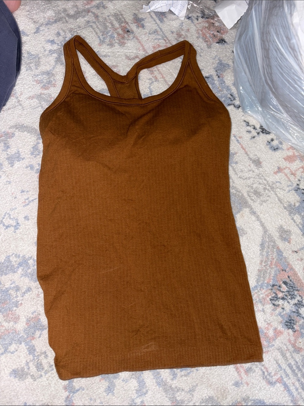 Ebb to street lululemon Brown Ribbed Racerback Tank Top size 4